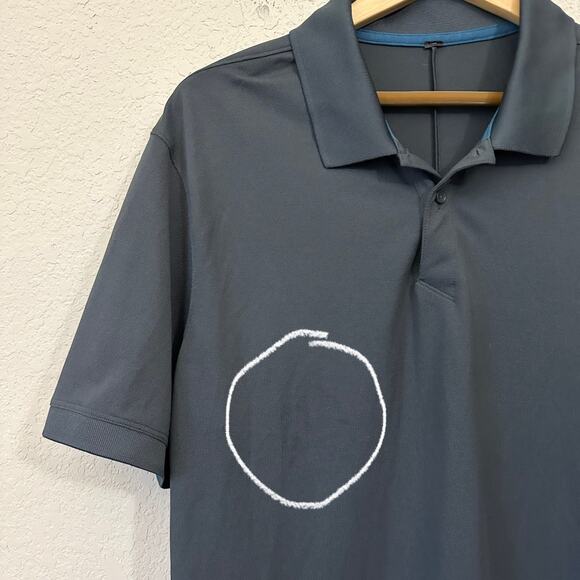 LULULEMON Evolution Polo Shirt Gray Short Sleeve Stretch Golf Performance - Picture 4 of 8